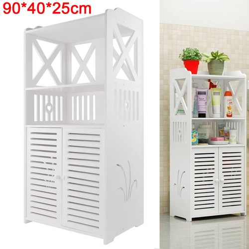 White bathroom storage - white,