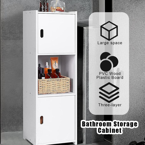 White bathroom storage cabinet - white,